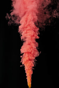 Coral red smoke effect